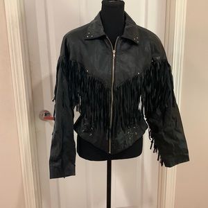 Black Fringe Utility Jacket